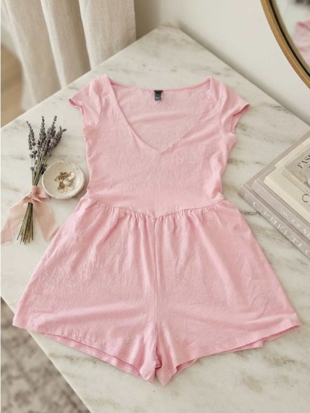 Wild Fable Pink Sleeveless Romper Women's Size Small Soft Stretch Casual One Pie - Picture 2 of 6